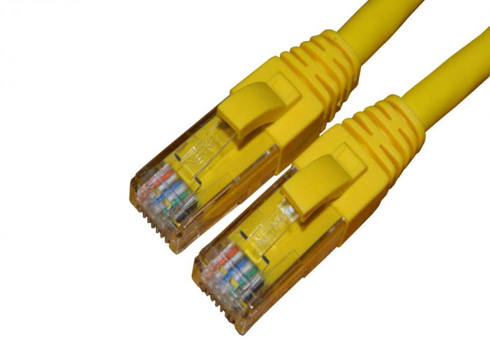 Патч-корд, UTP4, cat.6, 5м, литой коннектор, РАСПРОДАЖА, желтый, Netko 