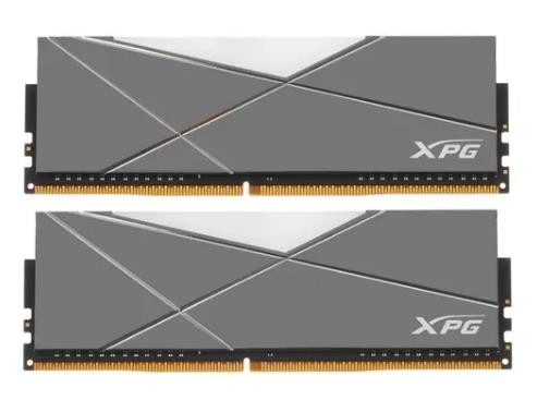 Модуль памяти ADATA XPG SPECTRIX D60G RGB DDR4 Общий объём памяти 16Гб Module capacity 8Гб Количество 2 4133 МГц Множитель частоты шины 19 1.4 В RGB серый AX4U41338G19J-DGM50X