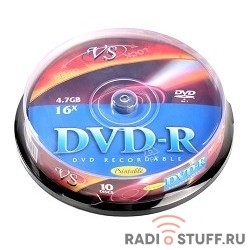  DVD-R Диски VS 4.7Gb, 16x, Сake Box 10шт.