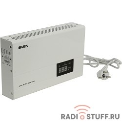 SVEN Стабилизатор напряжения AVR SLIM-500 LCD белый