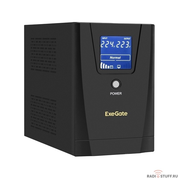 Exegate EX292803RUS ИБП ExeGate SpecialPro Smart LLB-1600.LCD.AVR.2SH.3C13 <1600VA/950W, LCD, AVR, 2*Schuko+3*C13, съемн.кабель, металлический корпус, Black>