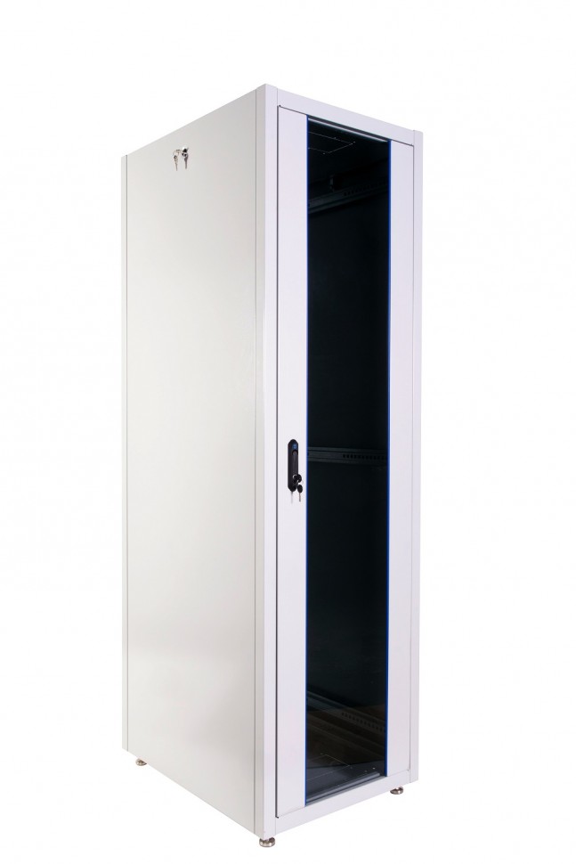 Шкаф телекоммуникационный напольный ЭКОНОМ 42U (600 × 800) дверь стекло, дверь металл