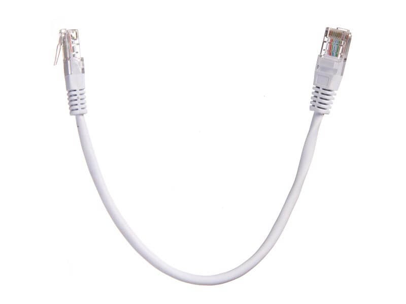 Патч-корд Technolink UTP4 cat 5e, 0,25м, ВС, LSZH, белый, литой коннектор