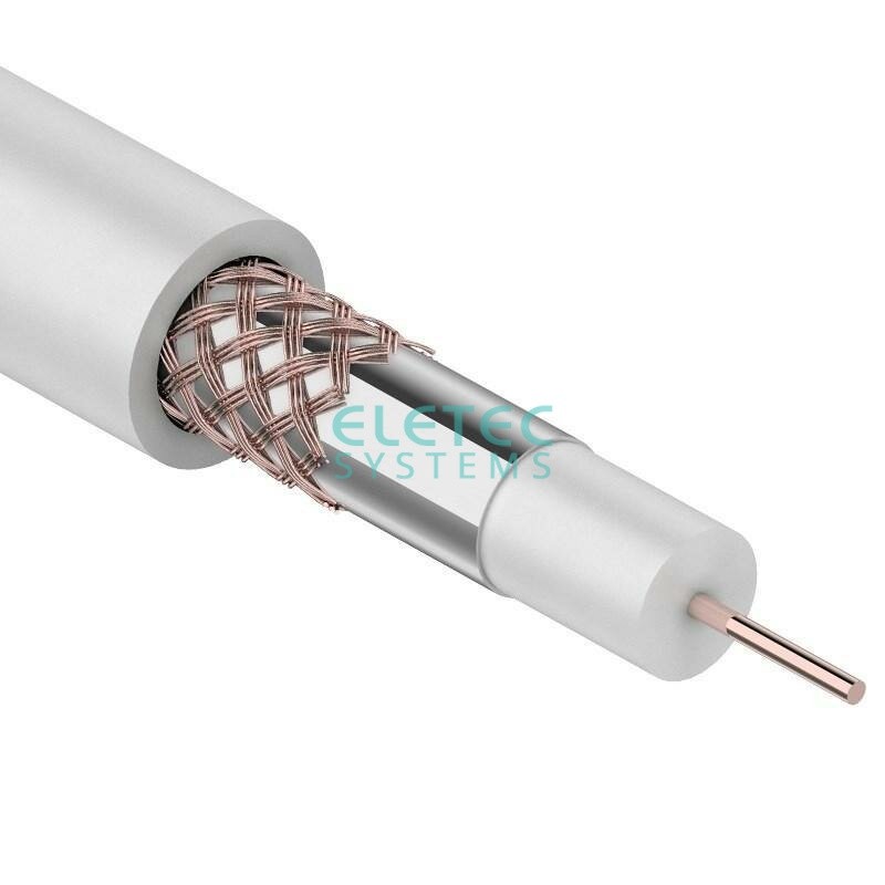 Кабель коаксиальный RG59U-CU 75 Ом, белый 100 м