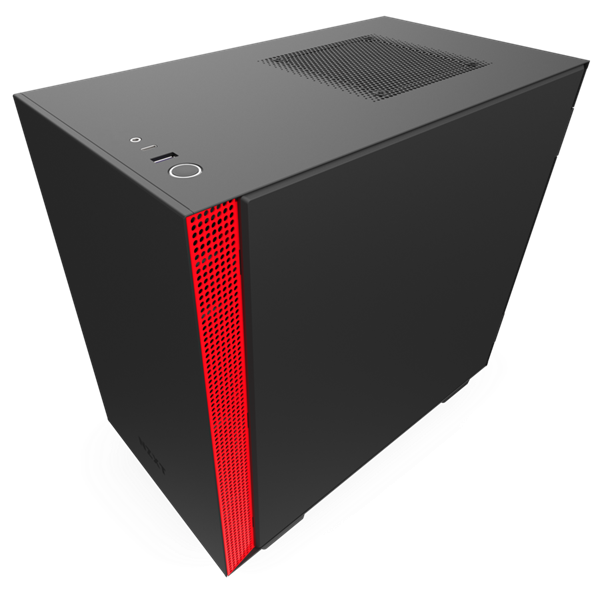 NZXT CA-H210B-BR H210 Mini ITX Black/Red Chassis with 2x120mm Aer F Case Fans